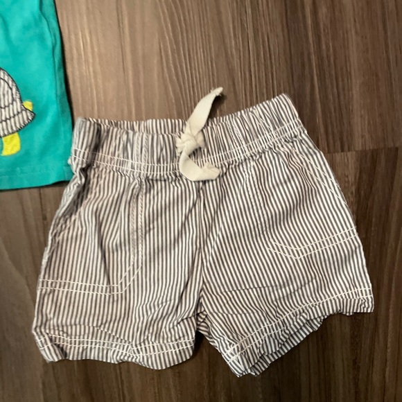 Carter's Teal and Gray Stripe Turtle Matching Set size 3/6M - Picture 3 of 5